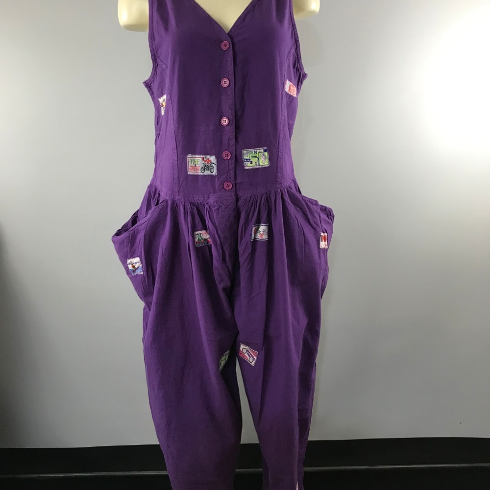 NWOT jumpsuit button front large pockets 100 cotton medium